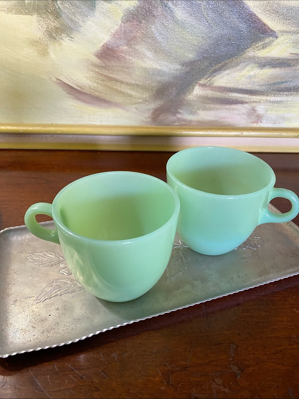Vintage Anchor Hocking Fire King Jadeite Mugs
